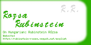 rozsa rubinstein business card